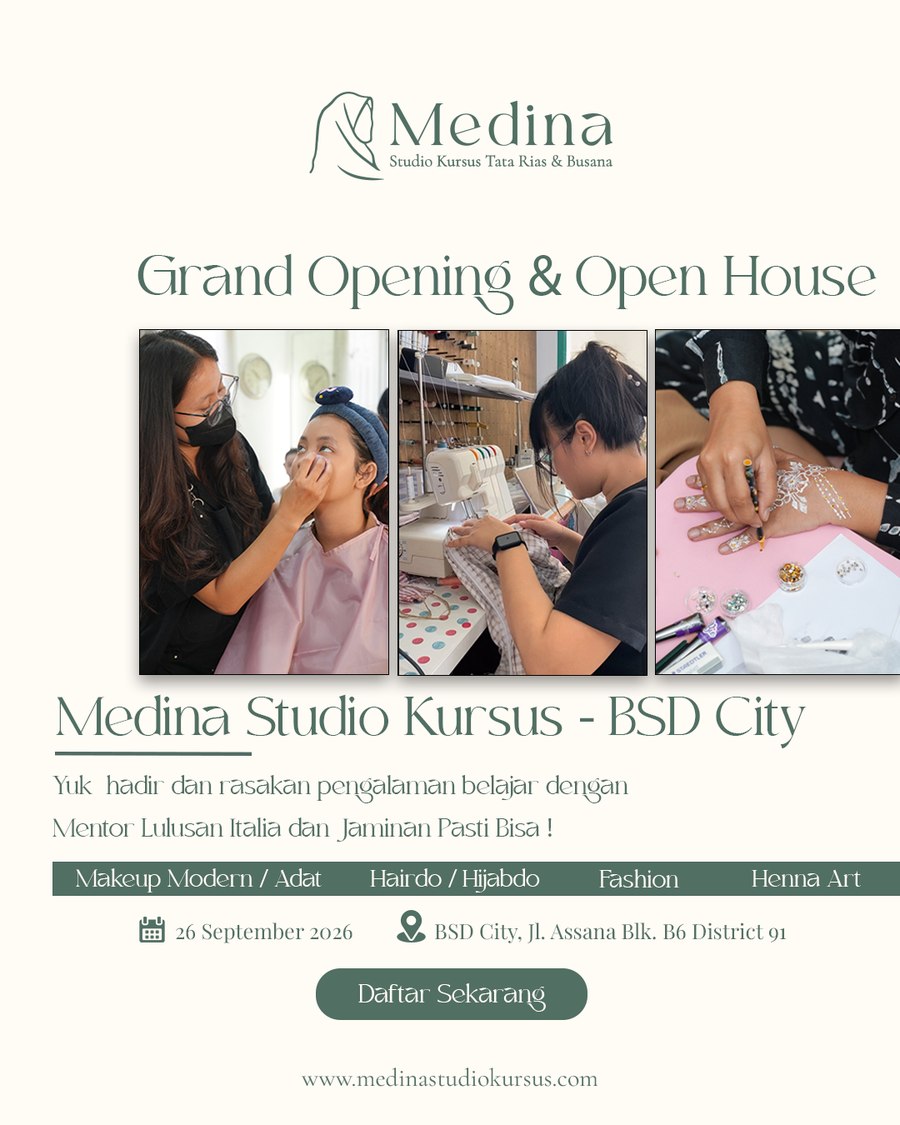 Poster promo Medina Studio Kursus Cabang BSD