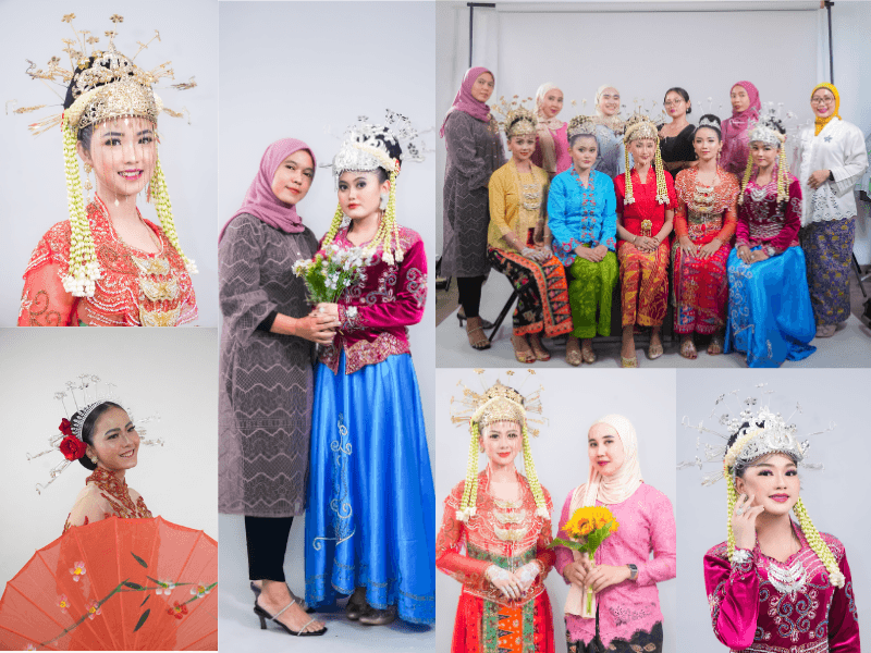 Medina Studio Kursus / Hasil makeup mata dan aksesoris kepala pada ujian Kursus Tata Rias Pengantin Betawi di Medina Studio.