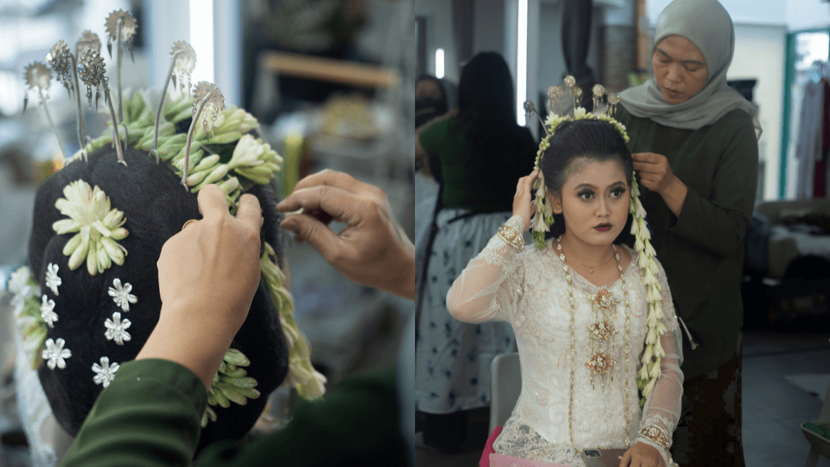 ronce bunga pengantin Sunda Putri